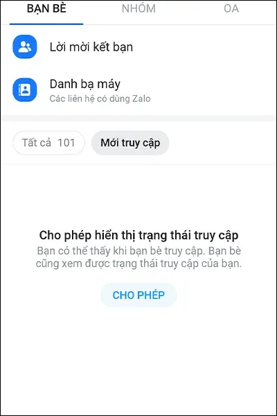 Cách bật/tắt trạng thái truy cập trên Zalo cực dễ