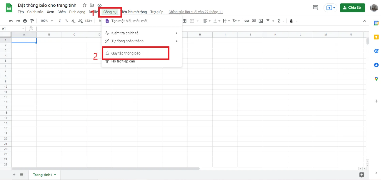 Cách bật thông báo khi có người thay đổi dữ liệu trên Google Sheet không phải ai cũng biết