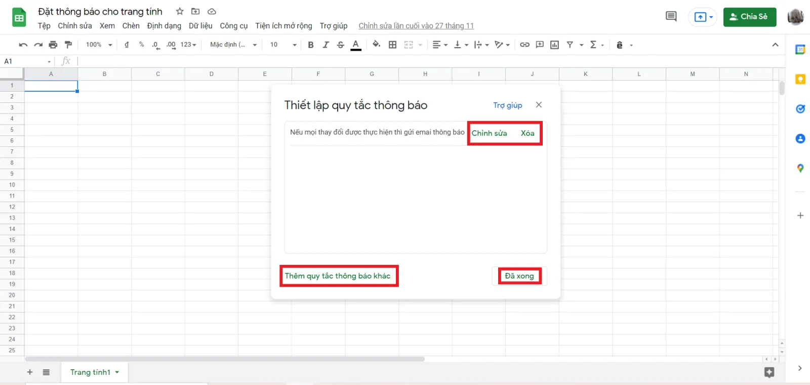 Cách bật thông báo khi có người thay đổi dữ liệu trên Google Sheet không phải ai cũng biết