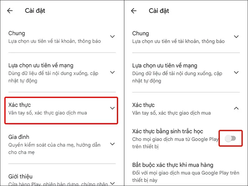 Cách bật xác thực bằng vân tay khi mua hàng trên Google Play cực dễ