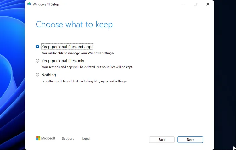 Cách cài đặt lại Windows 11 mà không cần xóa bất kỳ ứng dụng nào