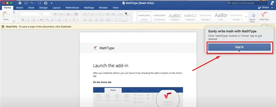 Cách cài đặt MathType vào Word cho MacBook