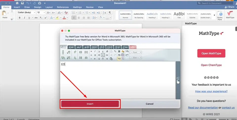 Cách cài đặt MathType vào Word cho MacBook