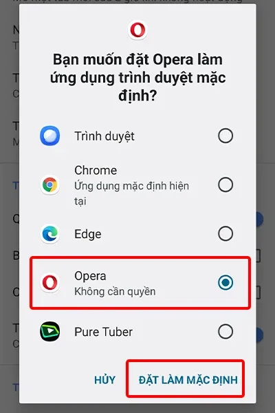 Cách cài đặt Opera làm trình duyệt mặc định trên điện thoại và máy tính