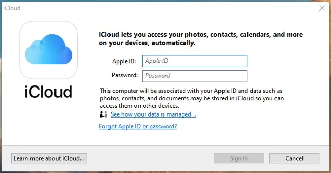 Cách cài iCloud PC trên hệ điều hành Windows