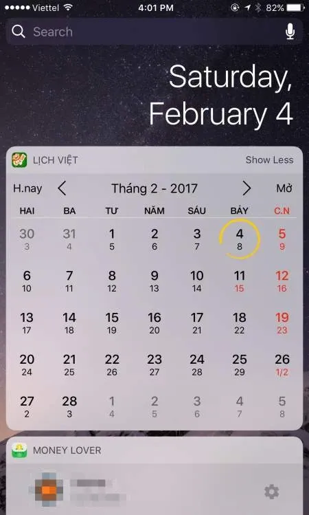 Cách cài lịch âm dương cho iPhone ngay trên Widget