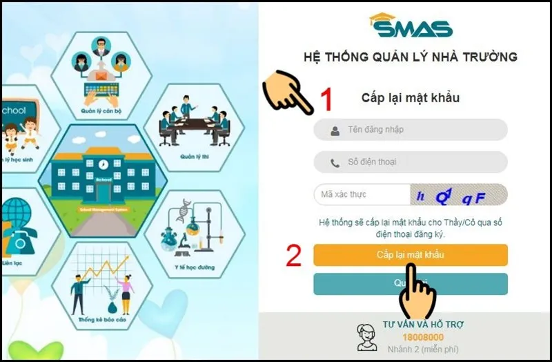 Cách cấp lại mật khẩu SMAS cho giáo viên trên máy tính