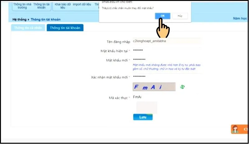 Cách cấp lại mật khẩu SMAS cho giáo viên trên máy tính