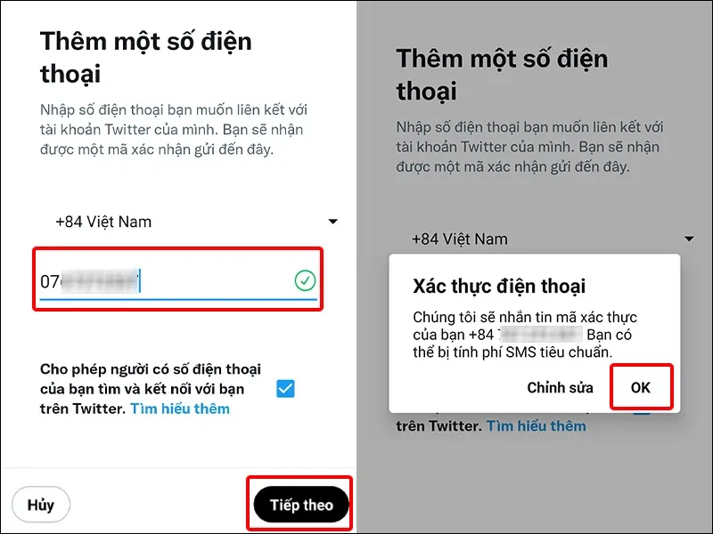 Cách cập nhật số điện thoại Twitter đơn giản, nhanh chóng