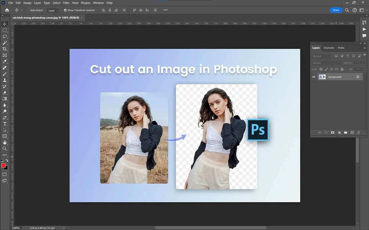 Cách cắt hình trong Photoshop, tách ảnh ra khỏi nền đơn giản nhất năm 2024 ai cũng thực hiện được