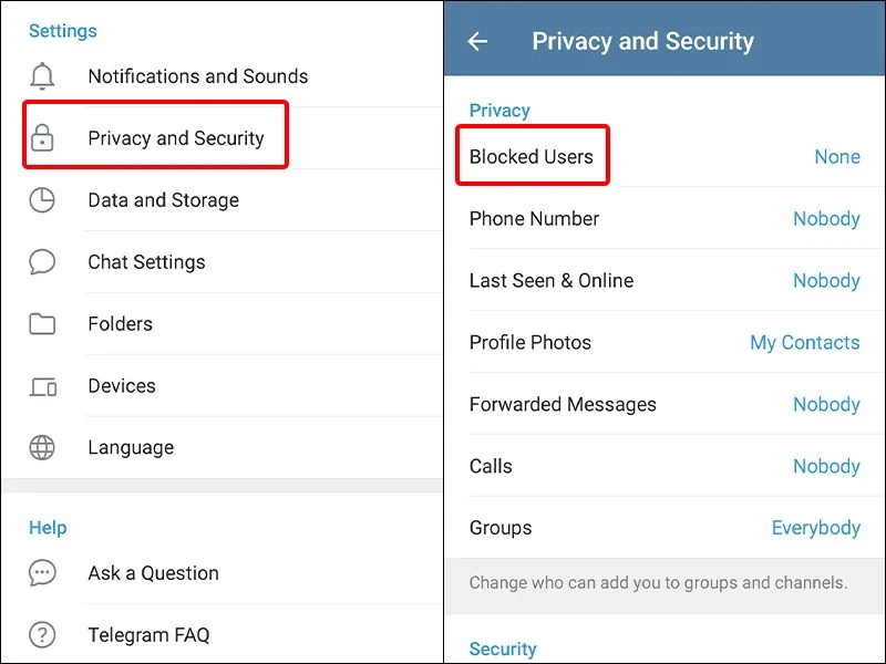 Cách chặn, bỏ chặn liên hệ Telegram đơn giản và nhanh chóng