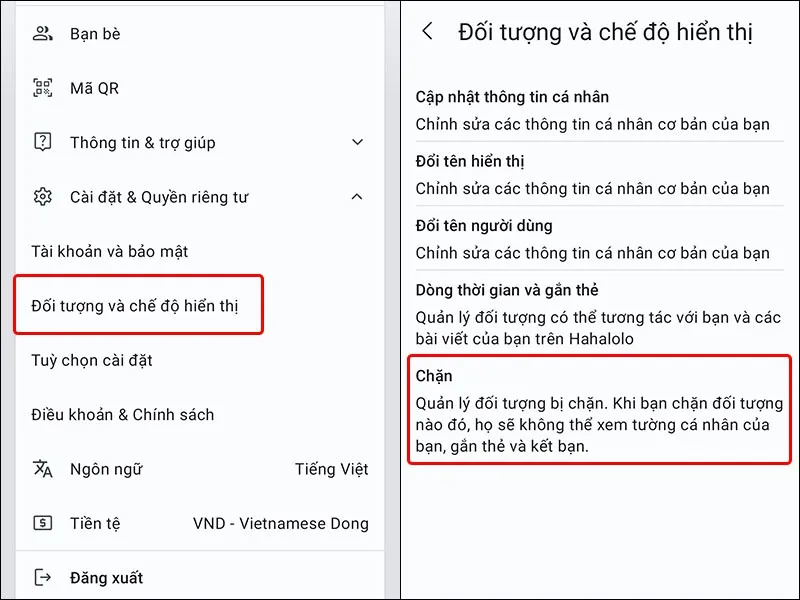 Cách chặn, bỏ chặn người dùng Hahalolo trên điện thoại cực dễ