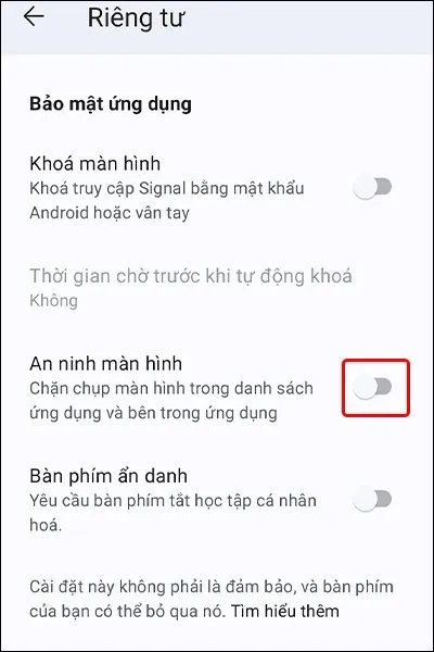 Cách chặn chụp màn hình trên ứng dụng Signal đơn giản, nhanh chóng