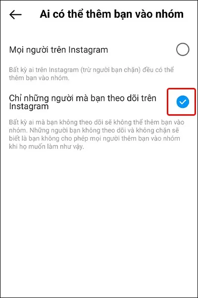 Cách chặn người lạ thêm vào nhóm trên Instagram đơn giản, nhanh chóng