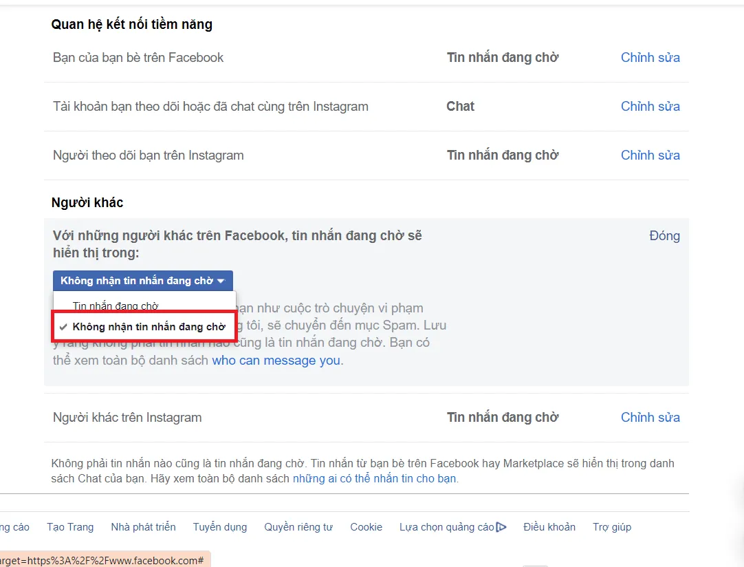Cách chặn tin nhắn từ người lạ trên Facebook để bạn không còn bị làm phiền