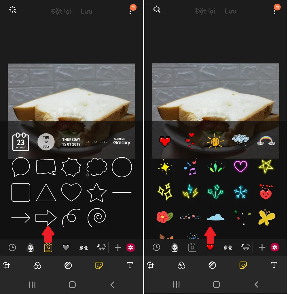 Cách chèn sticker và chữ vào ảnh trên điện thoại Samsung