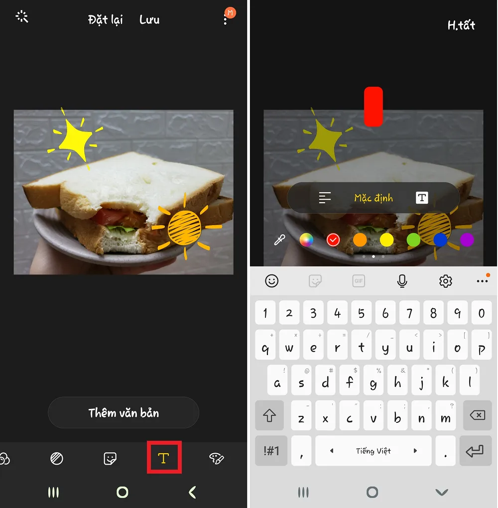 Cách chèn sticker và chữ vào ảnh trên điện thoại Samsung
