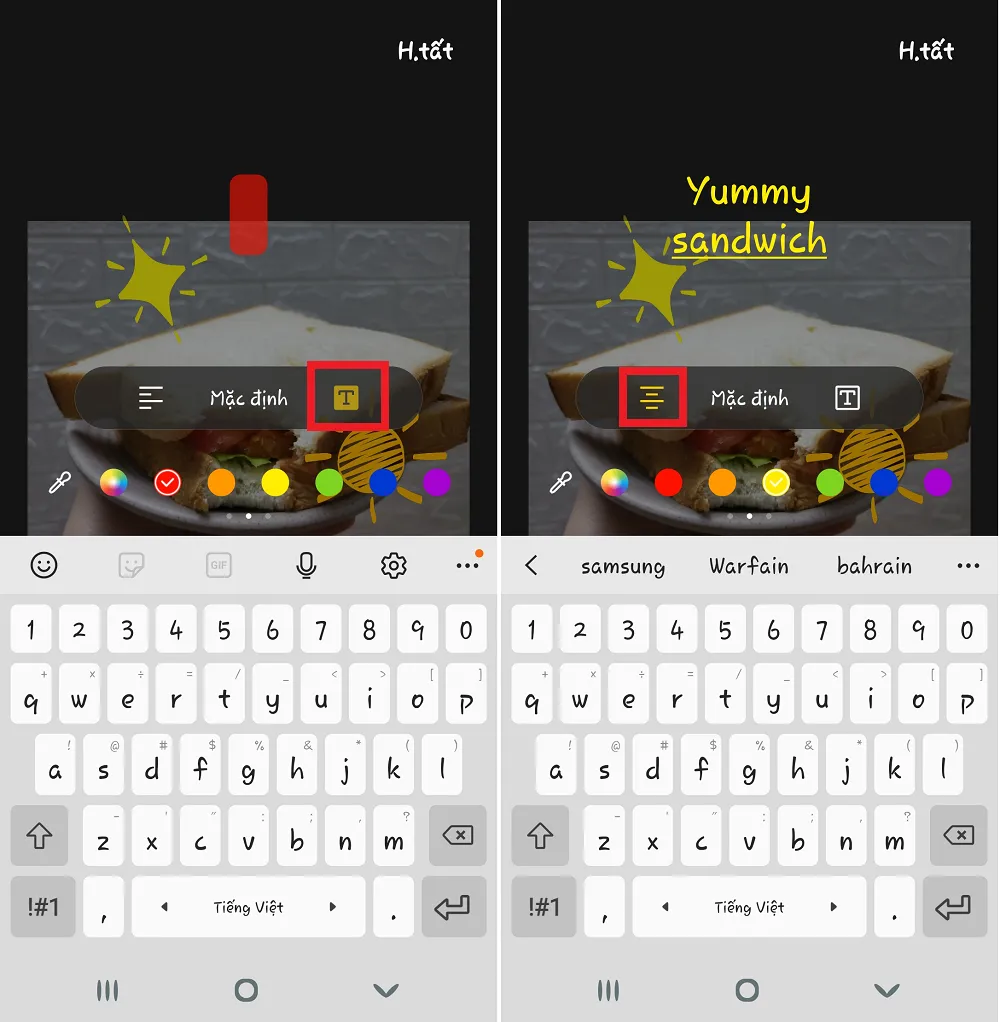 Cách chèn sticker và chữ vào ảnh trên điện thoại Samsung