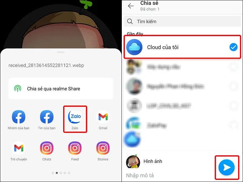 Cách chia sẻ ảnh trực tiếp từ Messenger sang Zalo trên điện thoại cực dễ
