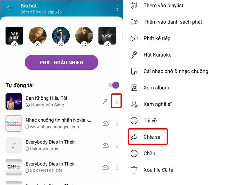 Cách chia sẻ bài hát trên Zing MP3 qua Telegram cực dễ