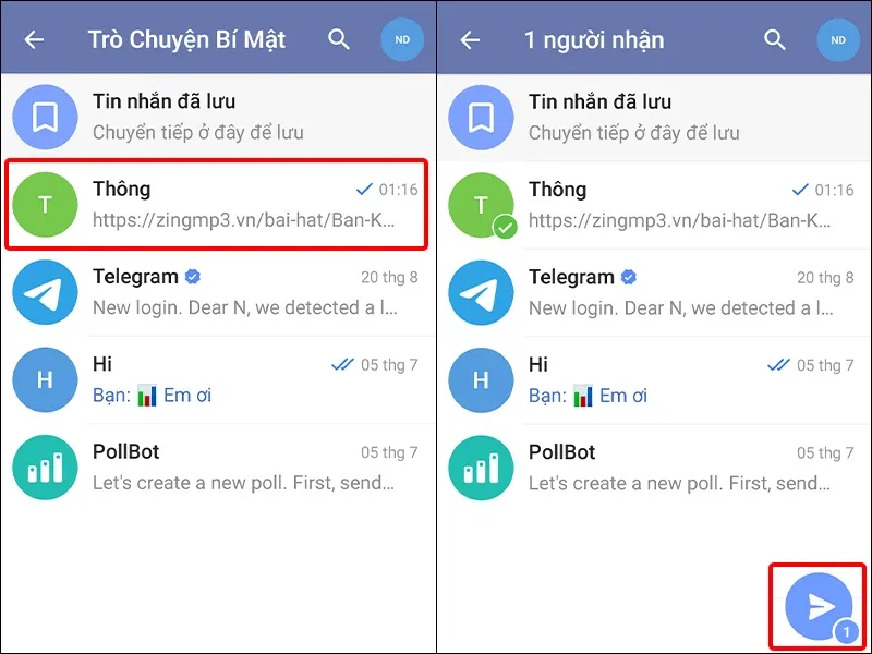 Cách chia sẻ bài hát trên Zing MP3 qua Telegram cực dễ