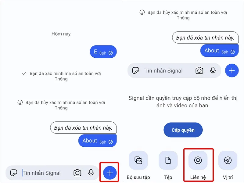 Cách chia sẻ liên hệ trong danh bạ trên ứng dụng Signal đơn giản, nhanh chóng