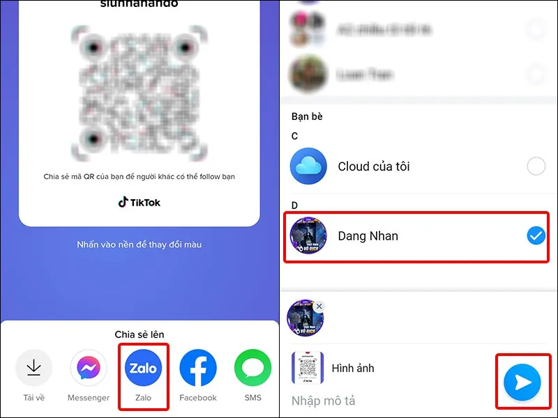 Cách chia sẻ mã QR tài khoản TikTok cá nhân sang Zalo cực dễ