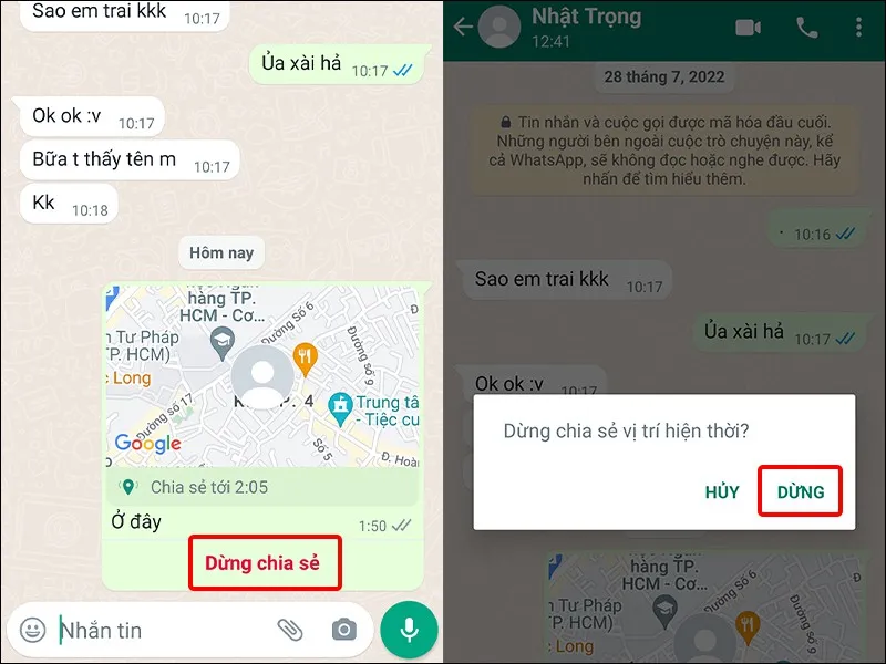 Cách chia sẻ vị trí hiện thời bằng ứng dụng WhatsApp cực nhanh chóng