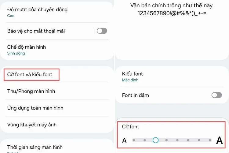 Cách chỉnh cỡ chữ trên Samsung và các điện thoại hệ điều hành Android