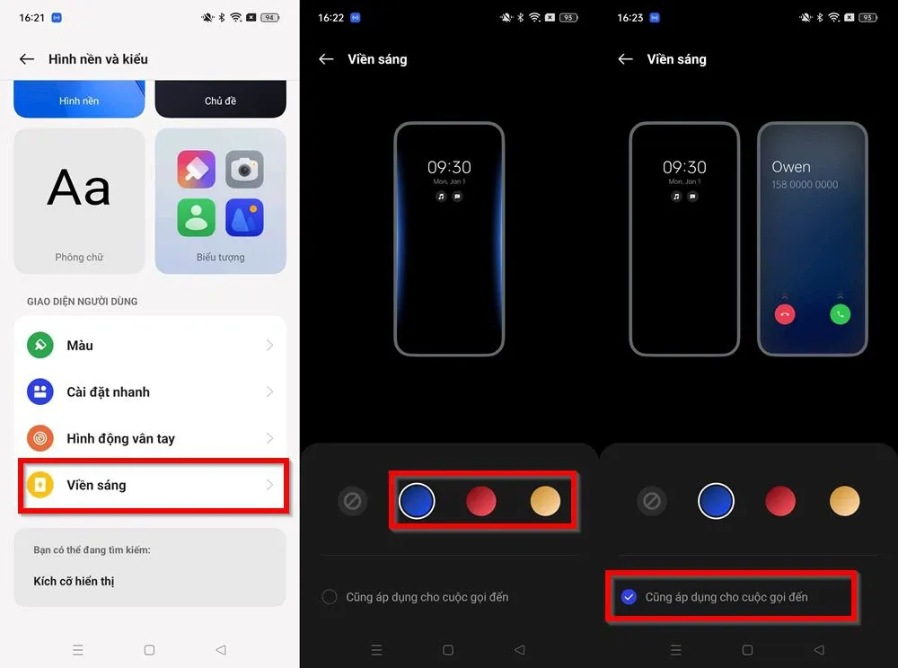 Cách chỉnh hiệu ứng màu khi có thông báo trên điện thoại OPPO để dễ dàng nhận ra