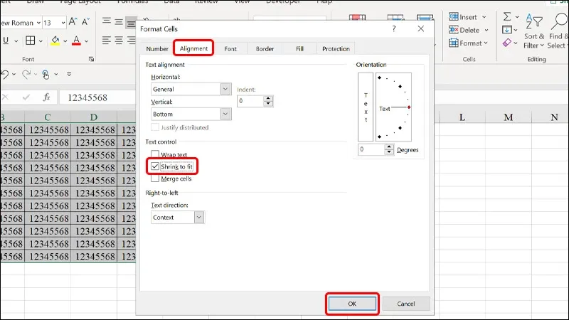 Cách chỉnh kích cỡ văn bản vừa với ô trong Excel vô cùng nhanh chóng