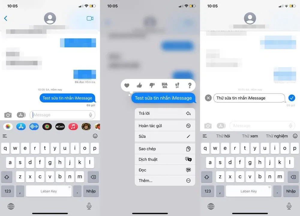 Cách chỉnh sửa hoặc thu hồi tin nhắn iMessage sau khi gửi trên iOS 16