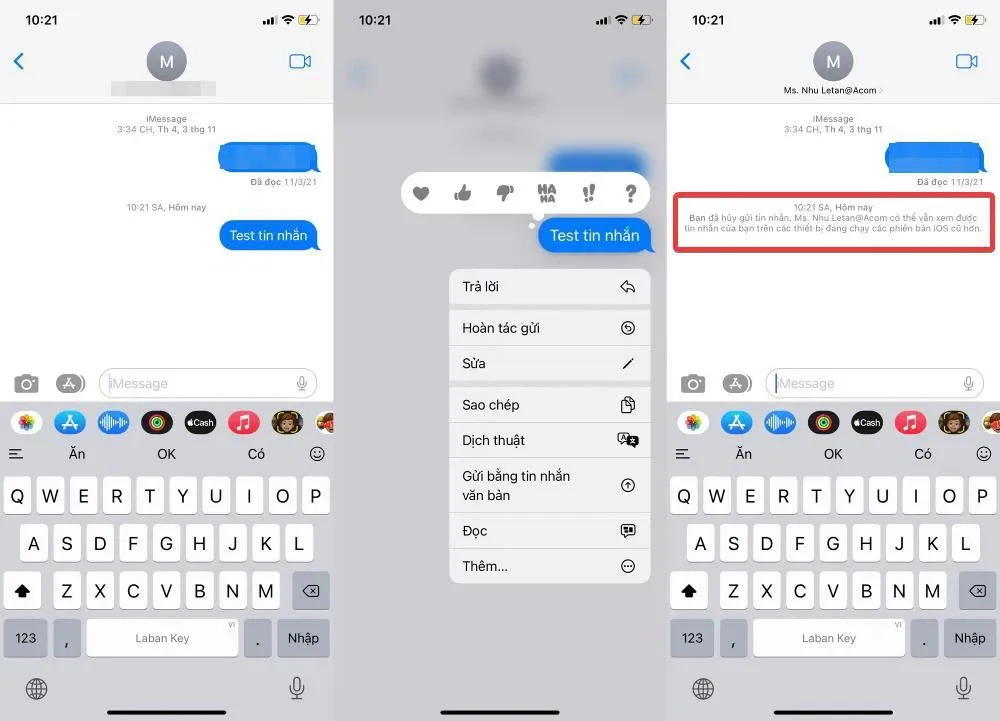 Cách chỉnh sửa hoặc thu hồi tin nhắn iMessage sau khi gửi trên iOS 16