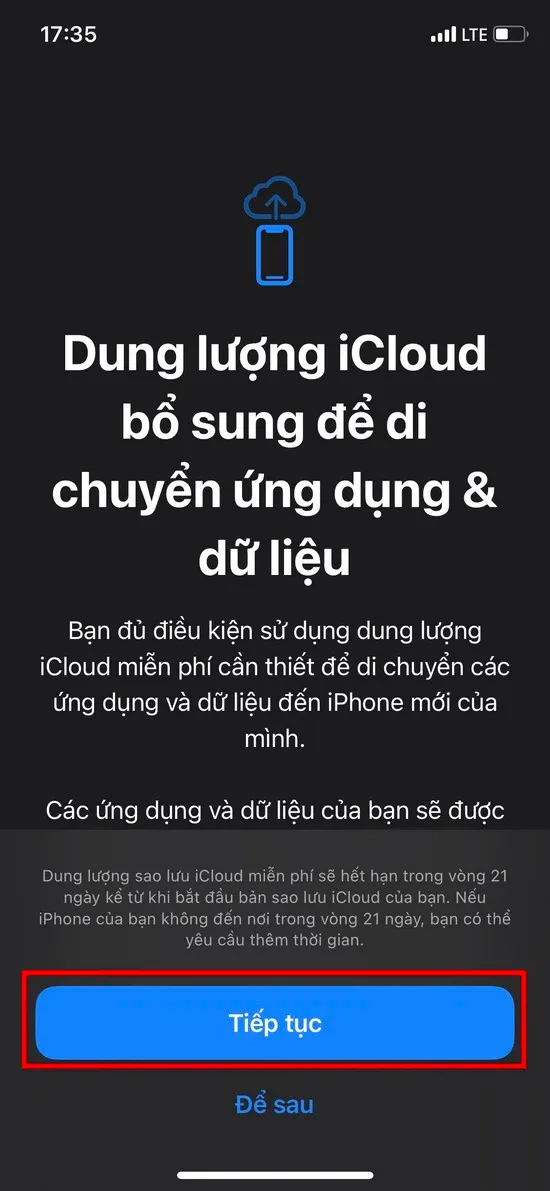 Cách chuyển dữ liệu iPhone kể cả khi iCloud không đủ dung lượng trên iOS 15