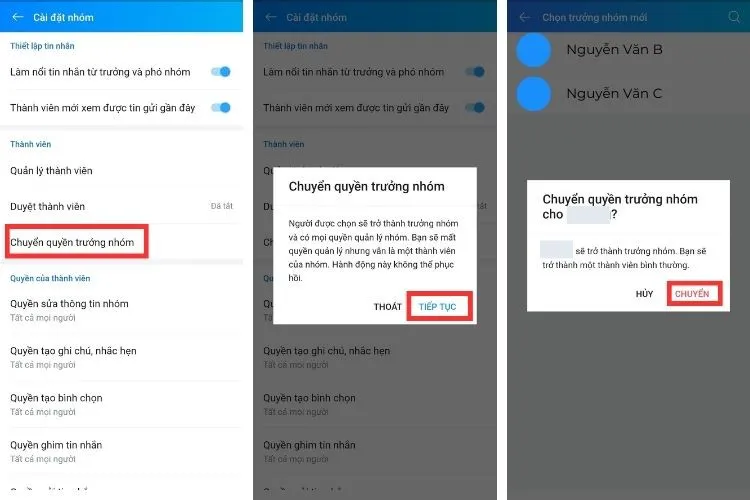 Cách chuyển quyền trưởng nhóm trên Zalo nhanh chóng