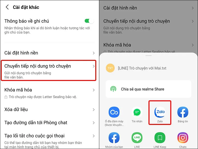 Cách chuyển tiếp cuộc trò chuyện trên ứng dụng LINE sang Zalo một cách nhanh chóng