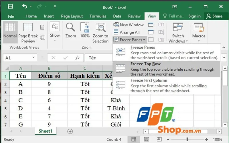 Cách cố định dòng trong Excel cực kỳ nhanh chóng