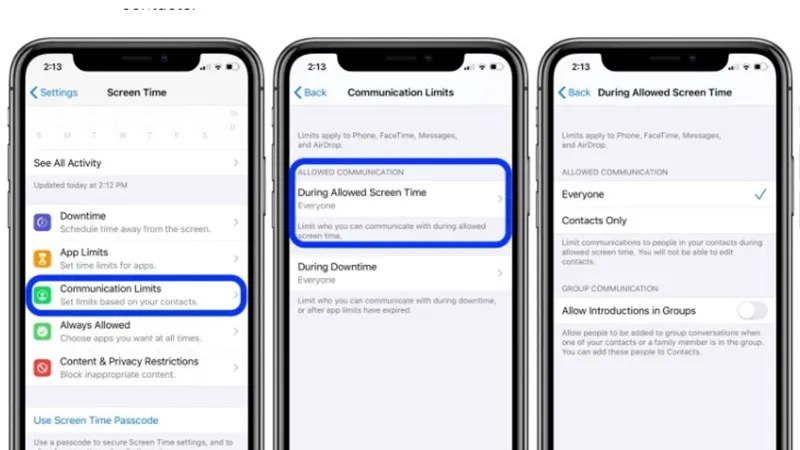 Cách đặt giới hạn giao tiếp iPhone cho trẻ với Screen Time trên iOS 13