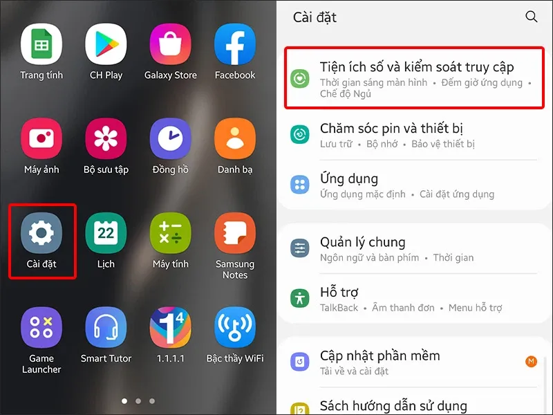 Cách đặt giới hạn thời gian cho ứng dụng trên điện thoại Samsung cực dễ