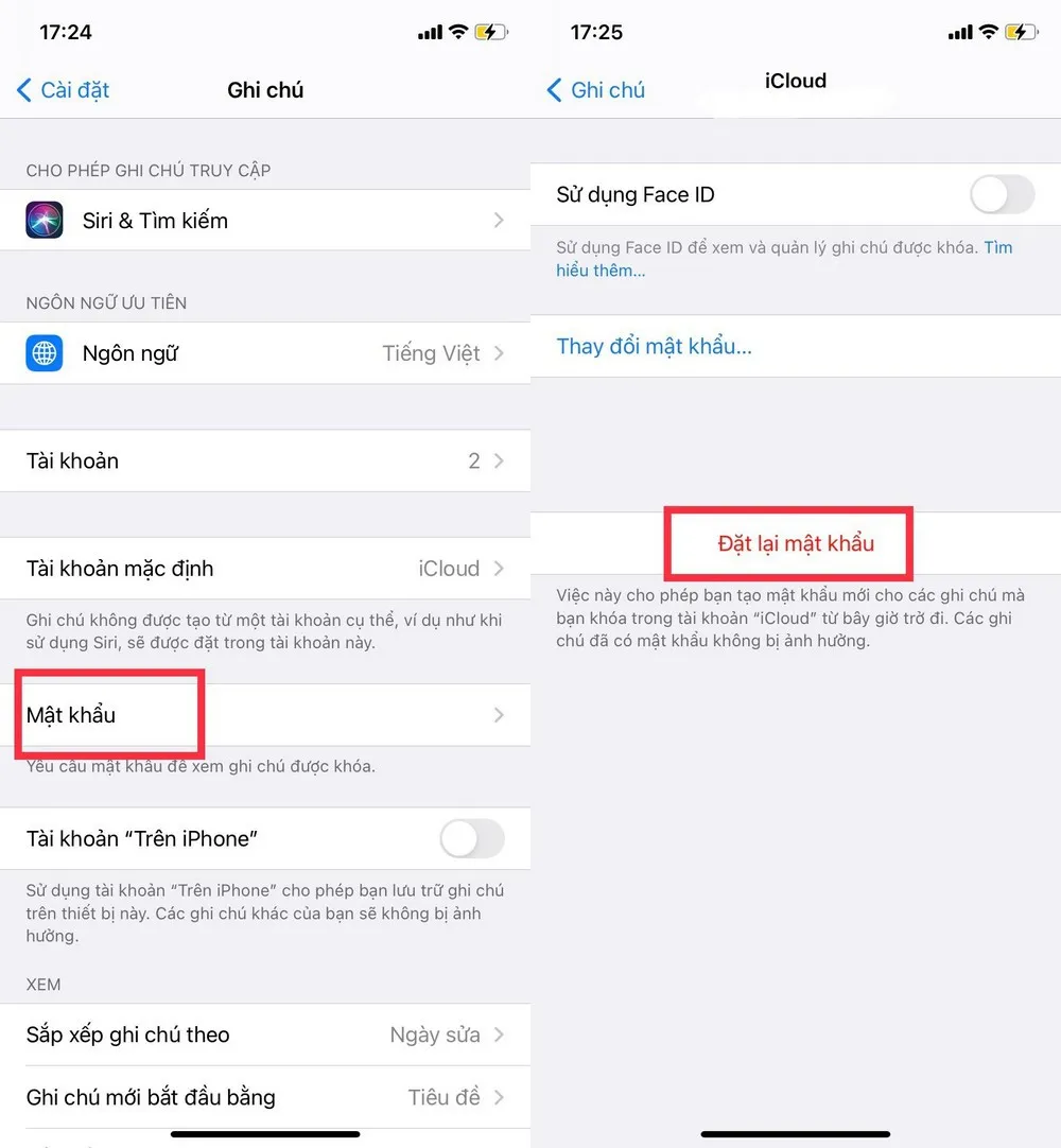 Cách đặt lại mật khẩu ghi chú trên iPhone nhanh chóng và chính xác nhất