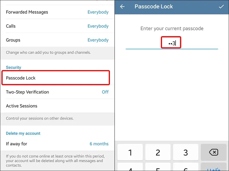 Cách đặt mã khóa ứng dụng Telegram trên điện thoại cực đơn giản