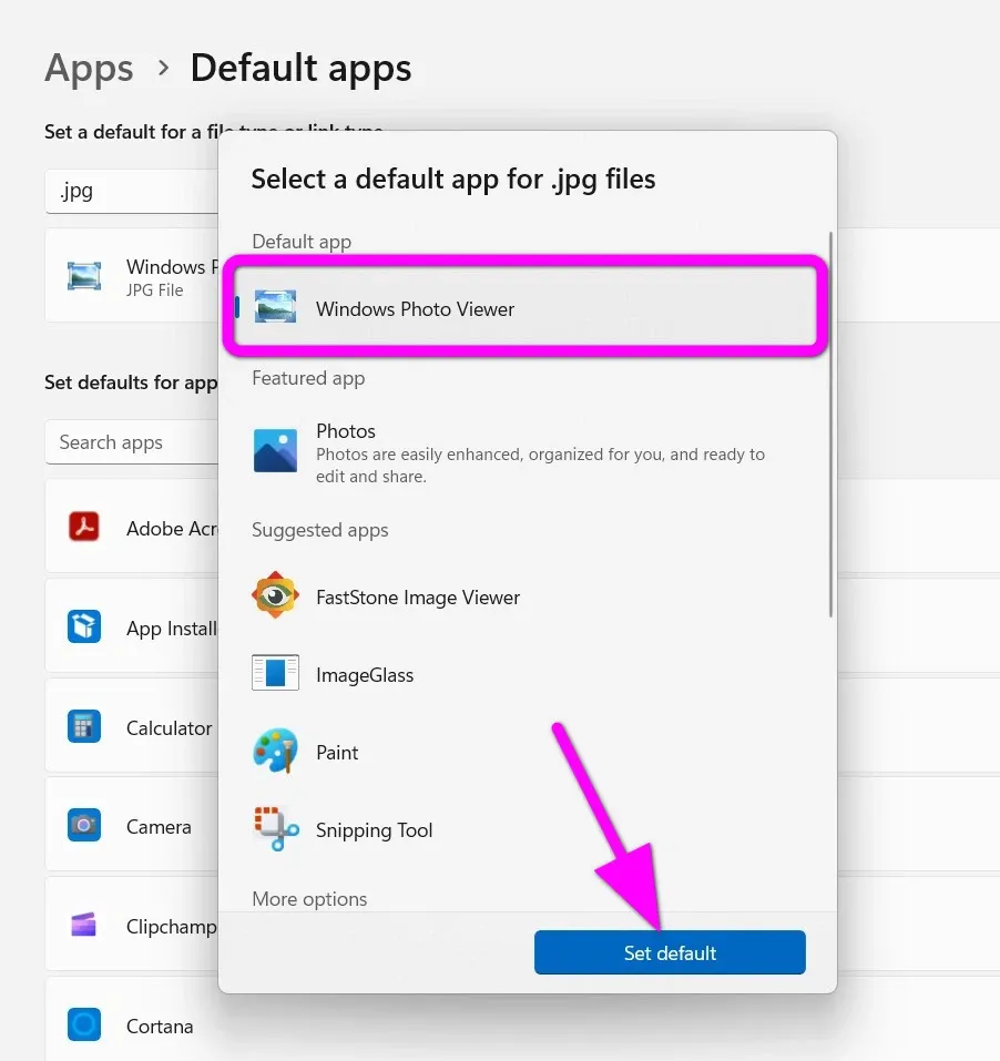 Cách đặt Windows Photo Viewer làm mặc định trên Windows 11