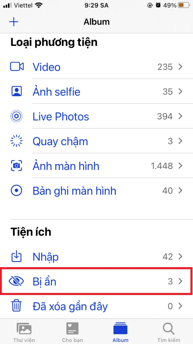 Cách để ẩn ảnh và video trên iOS 14