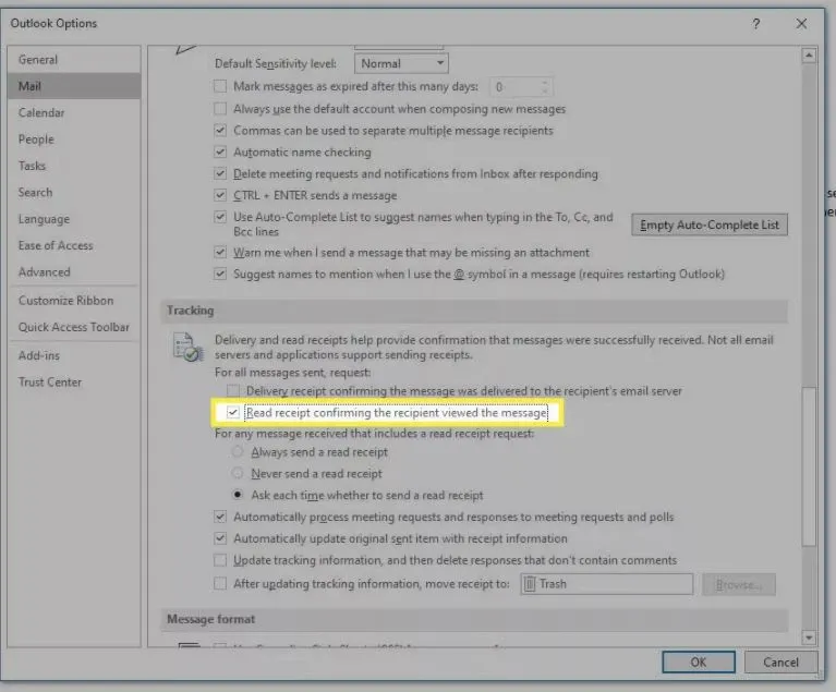 Cách để biết người nhận đã đọc mail trong Outlook