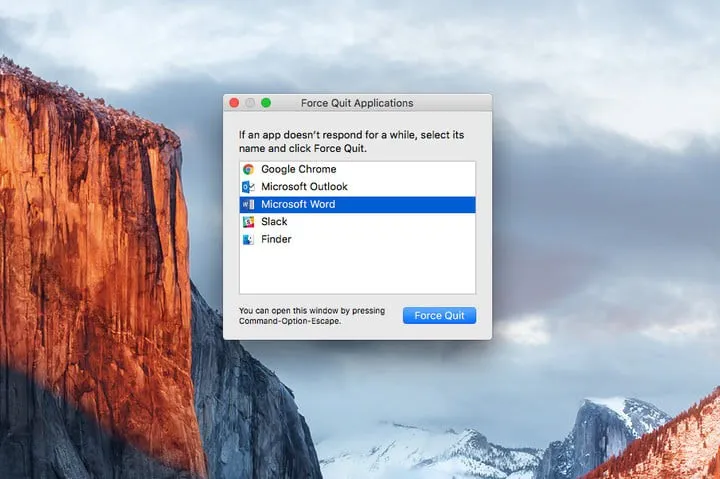Cách để ép tắt ứng dụng trên Mac