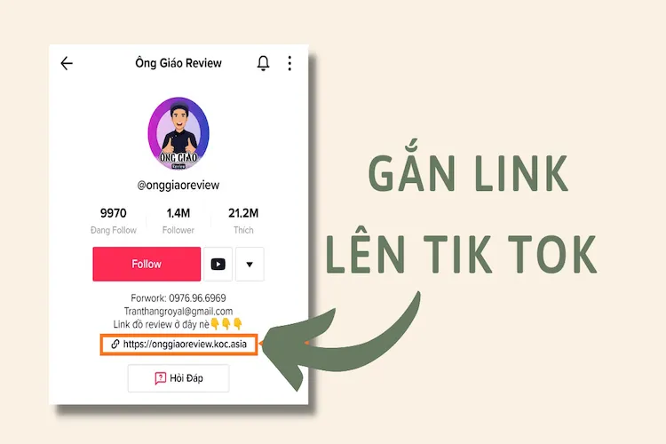 Cách để link Facebook, link Instagram, link Youtube trên TikTok cực đơn giản