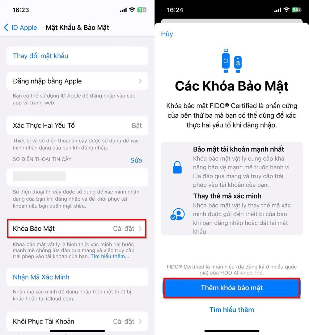 Cách để thêm Khóa bảo mật cho Apple ID để bảo mật thông tin tốt hơn