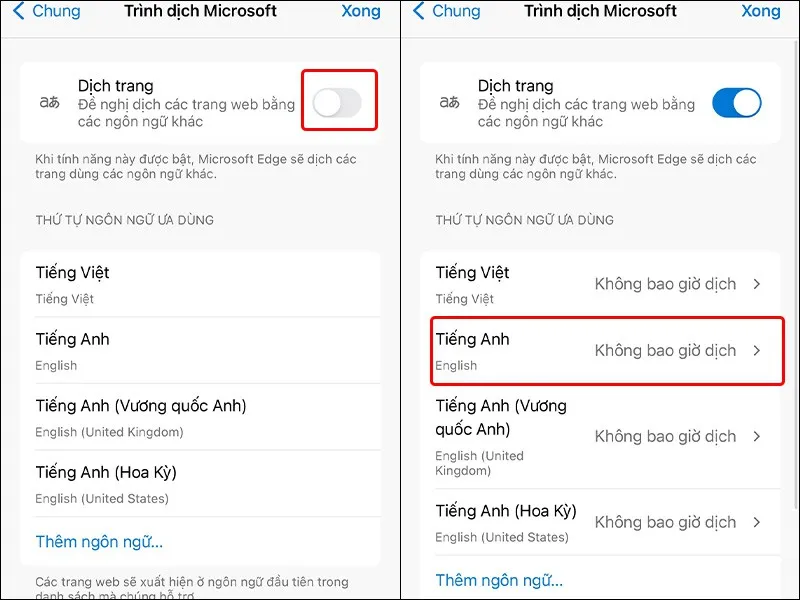 Cách dịch trang trên Microsoft Edge bằng điện thoại siêu dễ