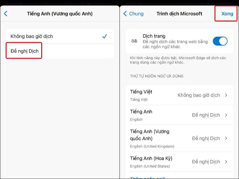 Cách dịch trang trên Microsoft Edge bằng điện thoại siêu dễ