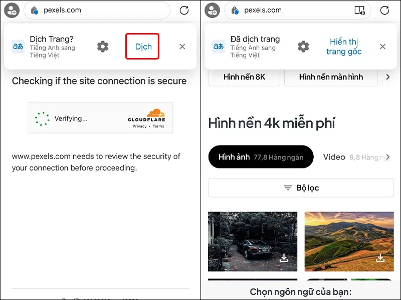 Cách dịch trang trên Microsoft Edge bằng điện thoại siêu dễ